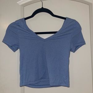 Blue/ Gray PacSun Cropped T-Shirt